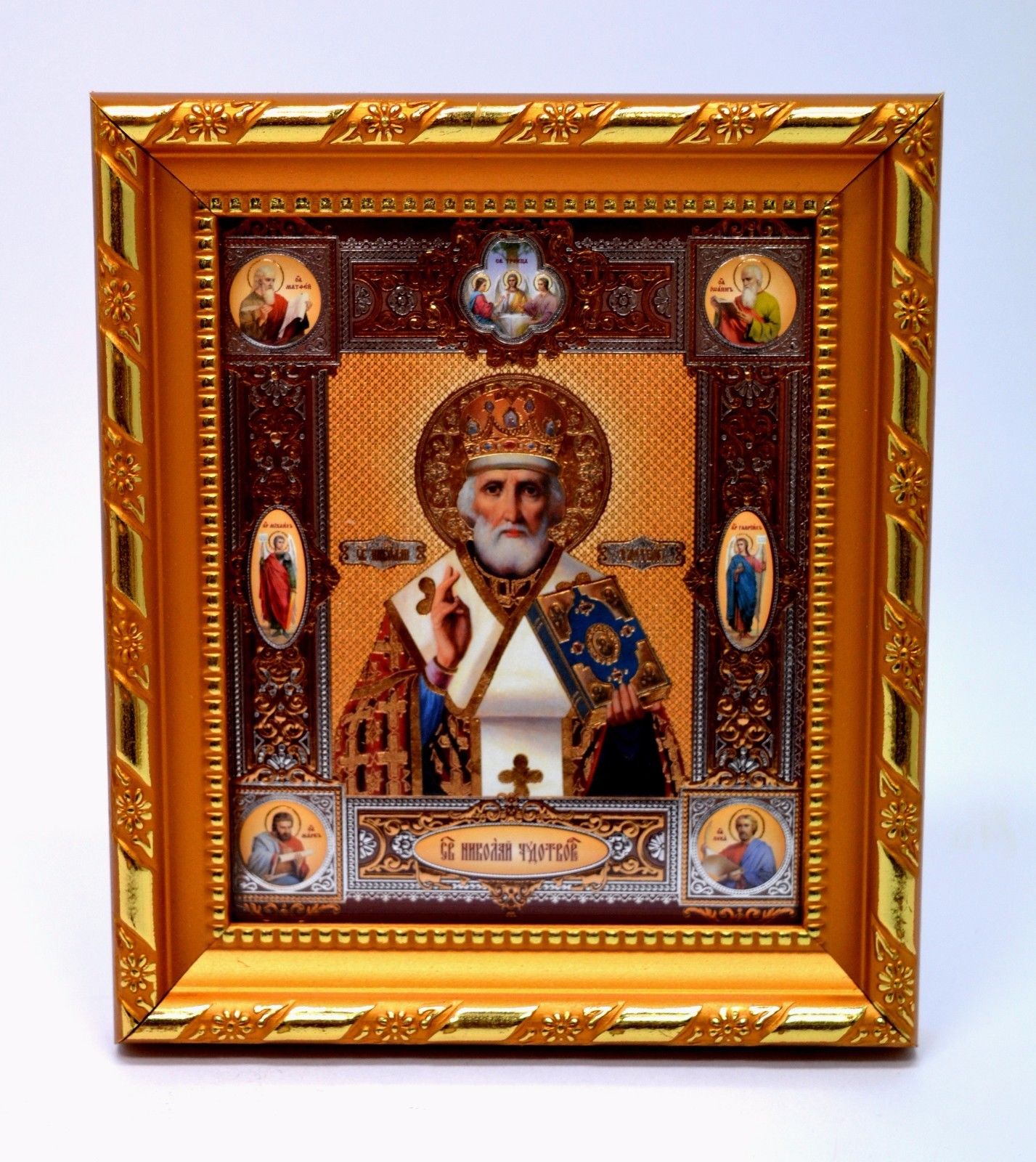 икона святой Николай чудотворец освящена  14,5x12x1,7 cm, 80053